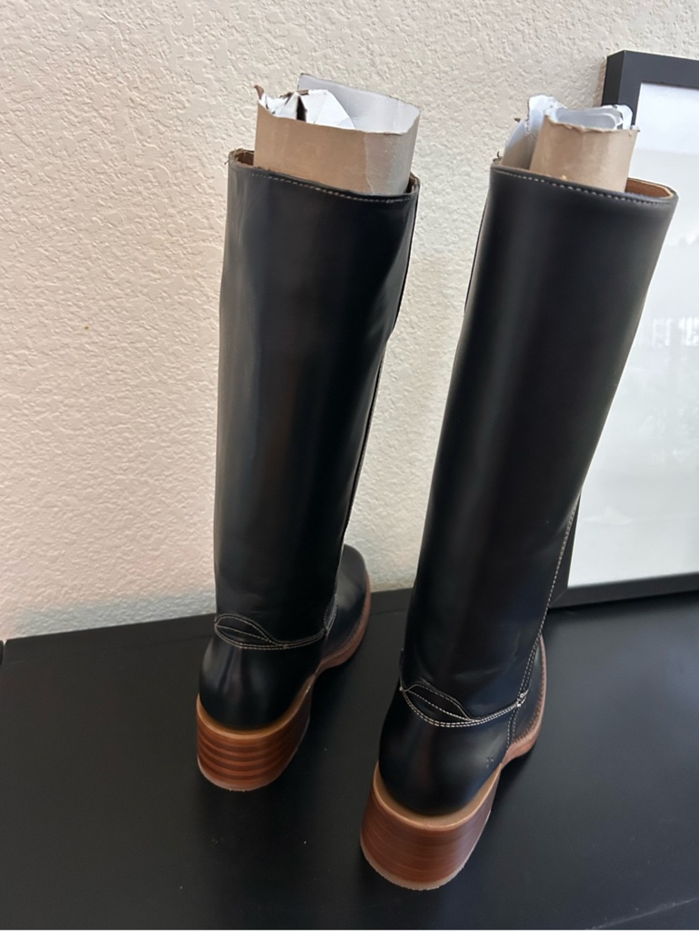 New Frye Campus 14L Tall Boots Jet Black Shadow - Picture 5 of 8